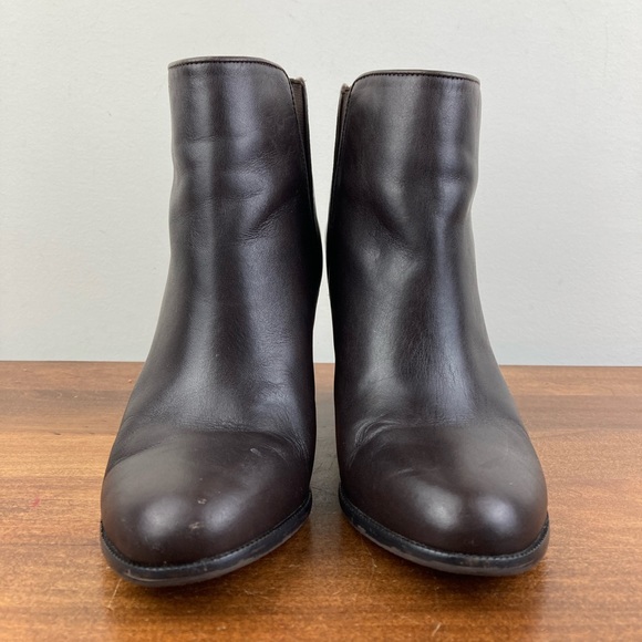 Ann Taylor Leather Ankle Bootie Brown Women’s Size 7M Pull On Boots Heeled. - Picture 3 of 13